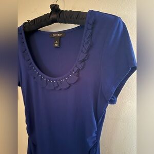 White House Black Market Blue Summer Top Size S
